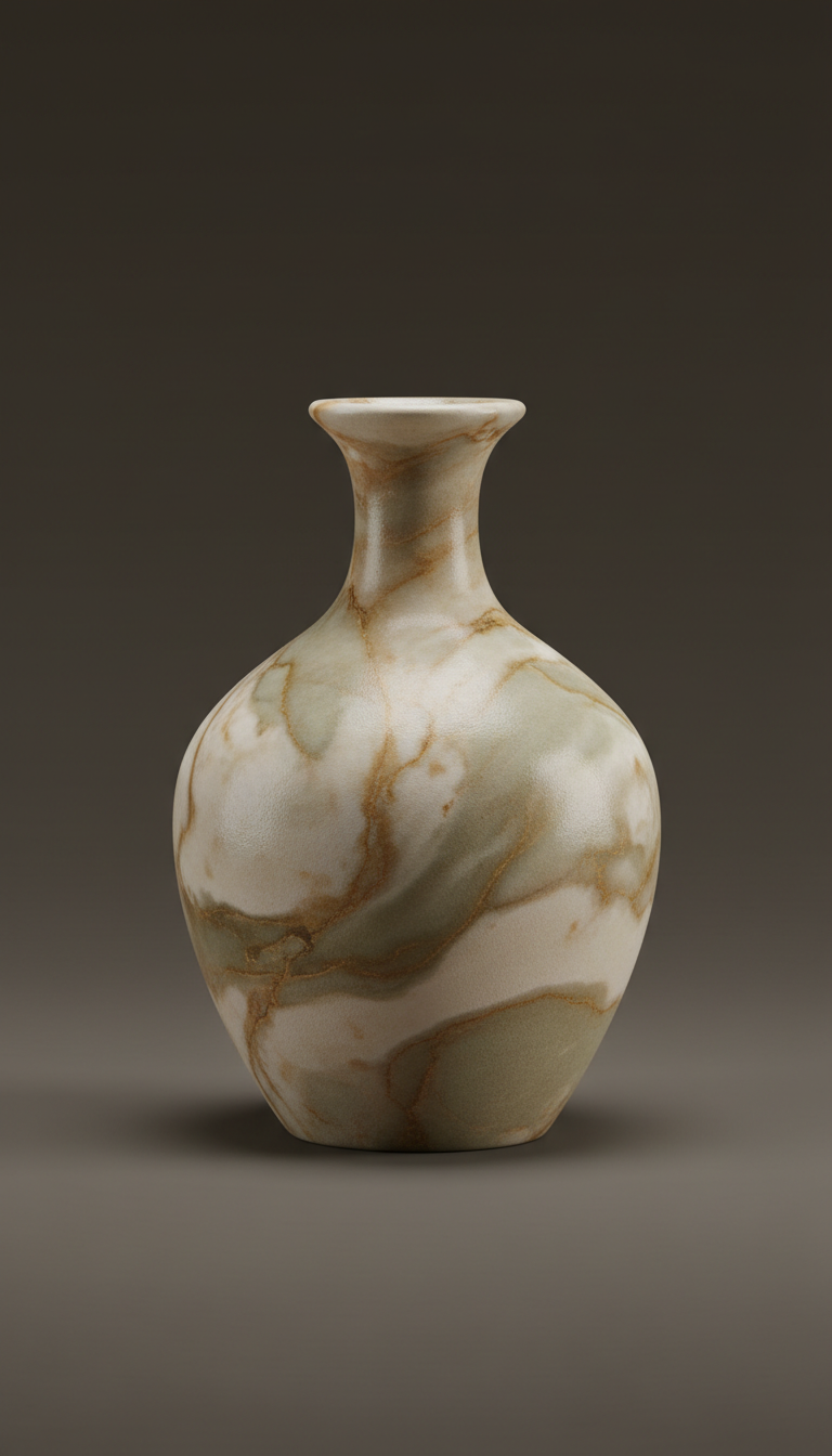Alabaster marble ceramic accent vase